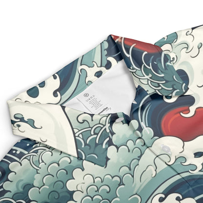 Blue & Red Waves Polo Shirt