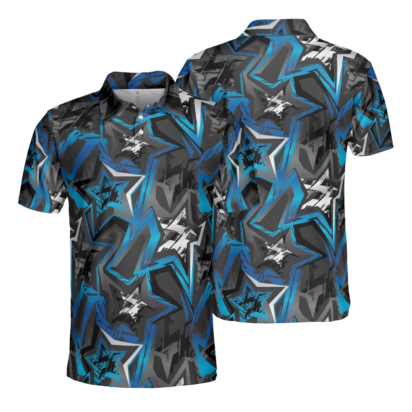 Blue & White Stars Polo Shirt