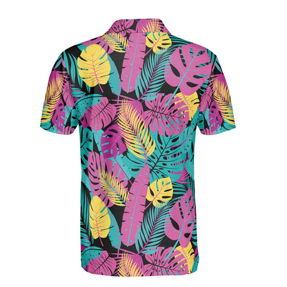 Bright Tropical Leaves Polo Shirt