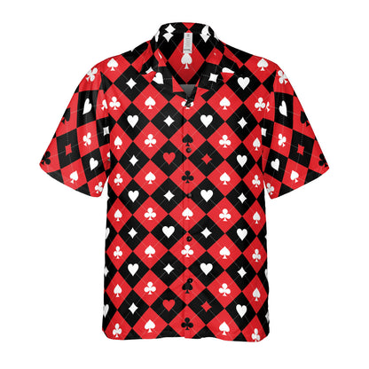 Card Suit Chess Board Button Up Shirt