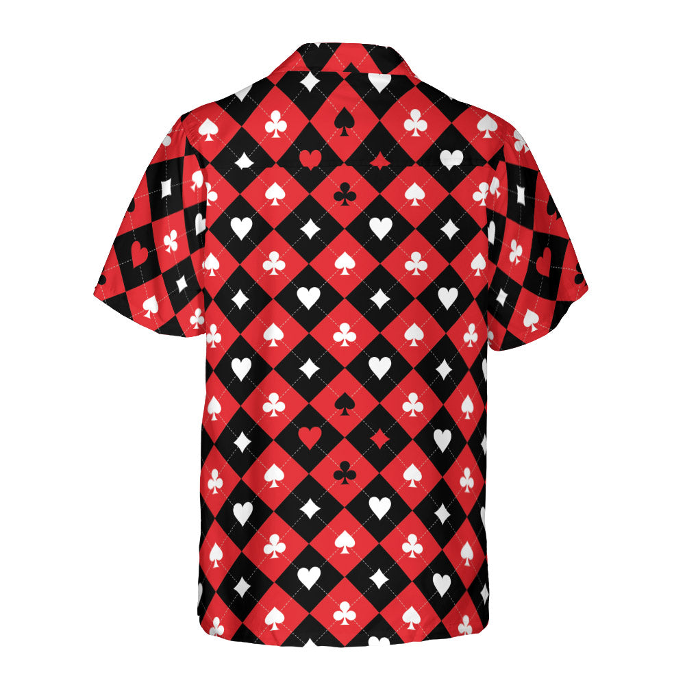 Card Suit Chess Board Button Up Shirt