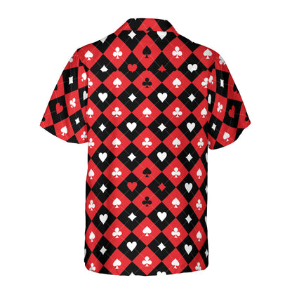 Card Suit Chess Board Button Up Shirt