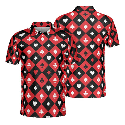 Card Suit Chess Board Polo Shirt