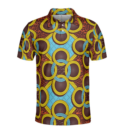 Chain Links & Coffee Polo Shirt