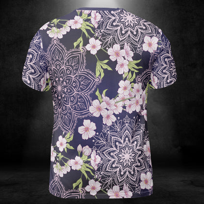 Cherry Blossoms And Mandalas Unisex Comfort T-Shirt