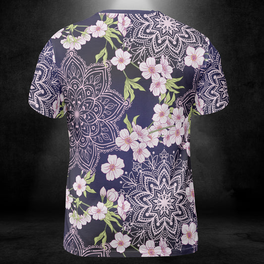 Cherry Blossoms And Mandalas Unisex Comfort T-Shirt