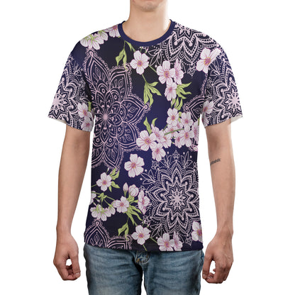 Cherry Blossoms And Mandalas Unisex Comfort T-Shirt