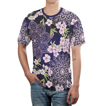 Cherry Blossoms And Mandalas Unisex Comfort T-Shirt