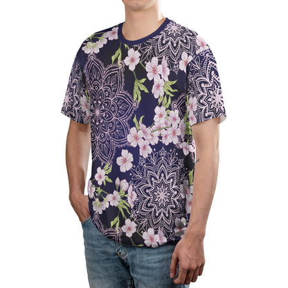 Cherry Blossoms And Mandalas Unisex Comfort T-Shirt