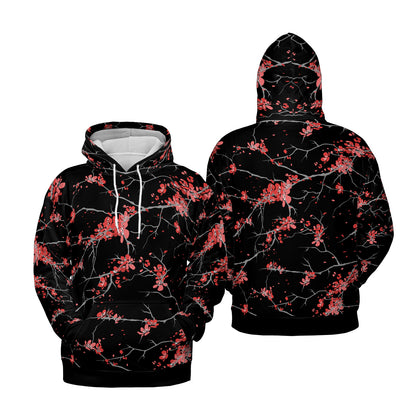 Cherry Blossoms Black Premium Unisex Hoodie