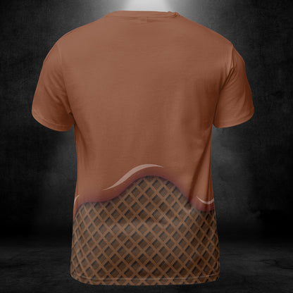 Chocolate Ice Cream On A Chocolate Waffle Cone Unisex Comfort T-Shirt