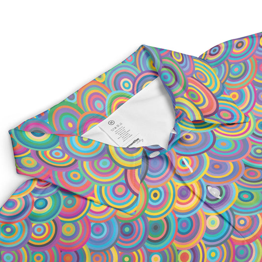 Circular Rainbow Dragon Scales Polo Shirt