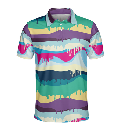 Colorful Paint Drips Polo Shirt