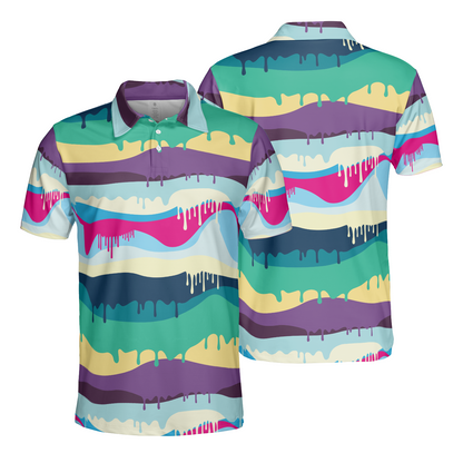 Colorful Paint Drips Polo Shirt