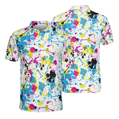 Colorful Ink Splats Polo Shirt