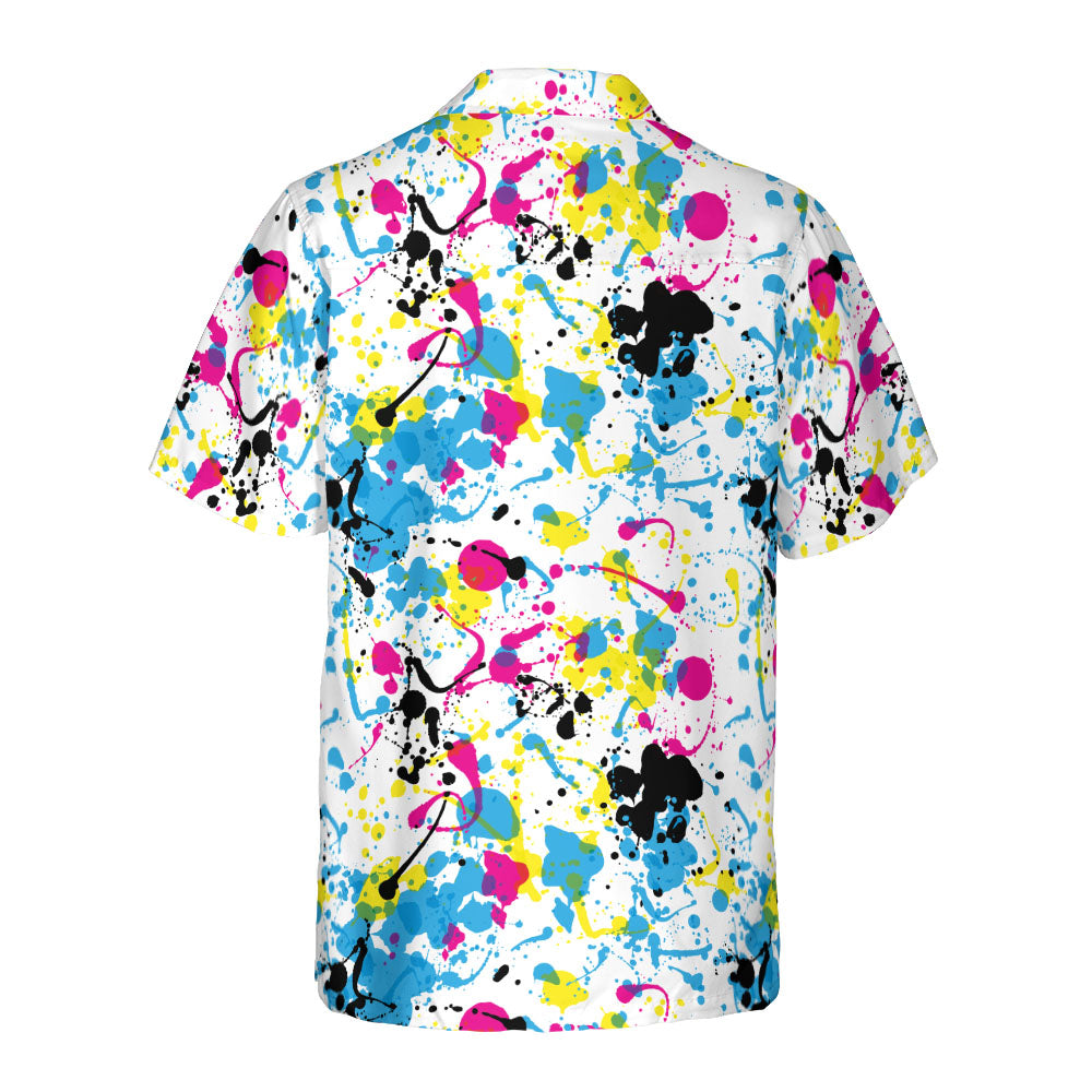 Colorful Ink Splats Button Up Shirt
