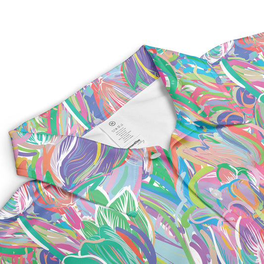 Colorful Sketched Tulips Polo Shirt