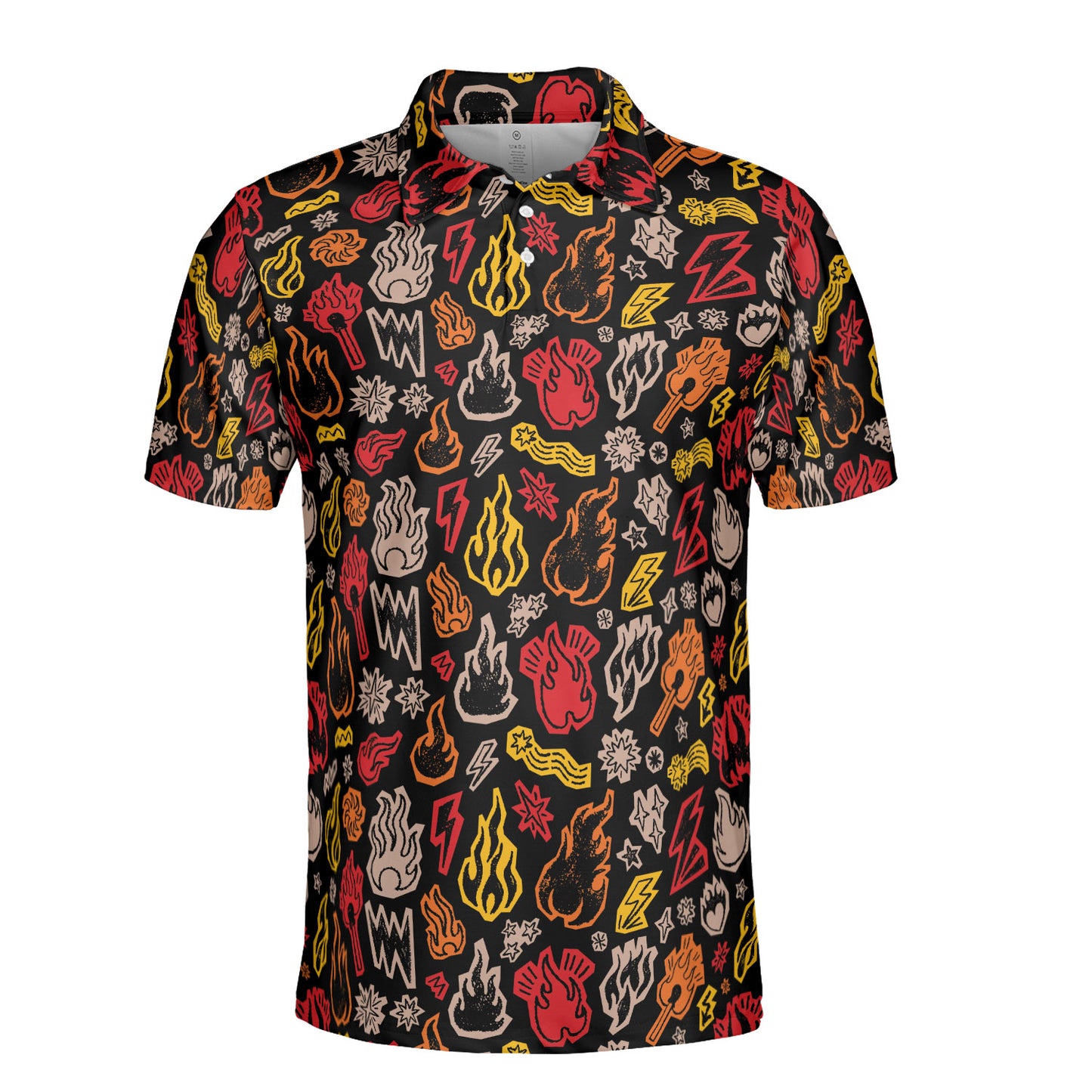 Comic Fire Polo Shirt