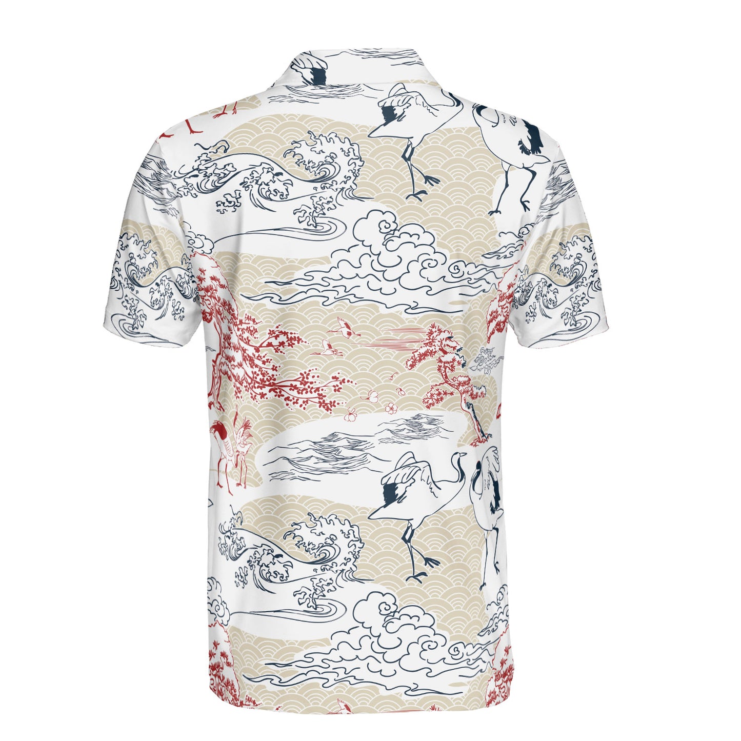 Cranes Clouds & Waves Polo Shirt