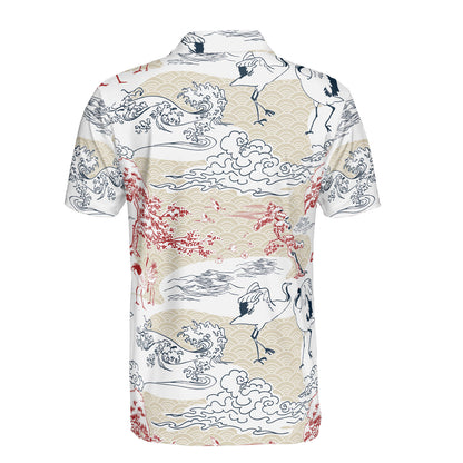 Cranes Clouds & Waves Polo Shirt