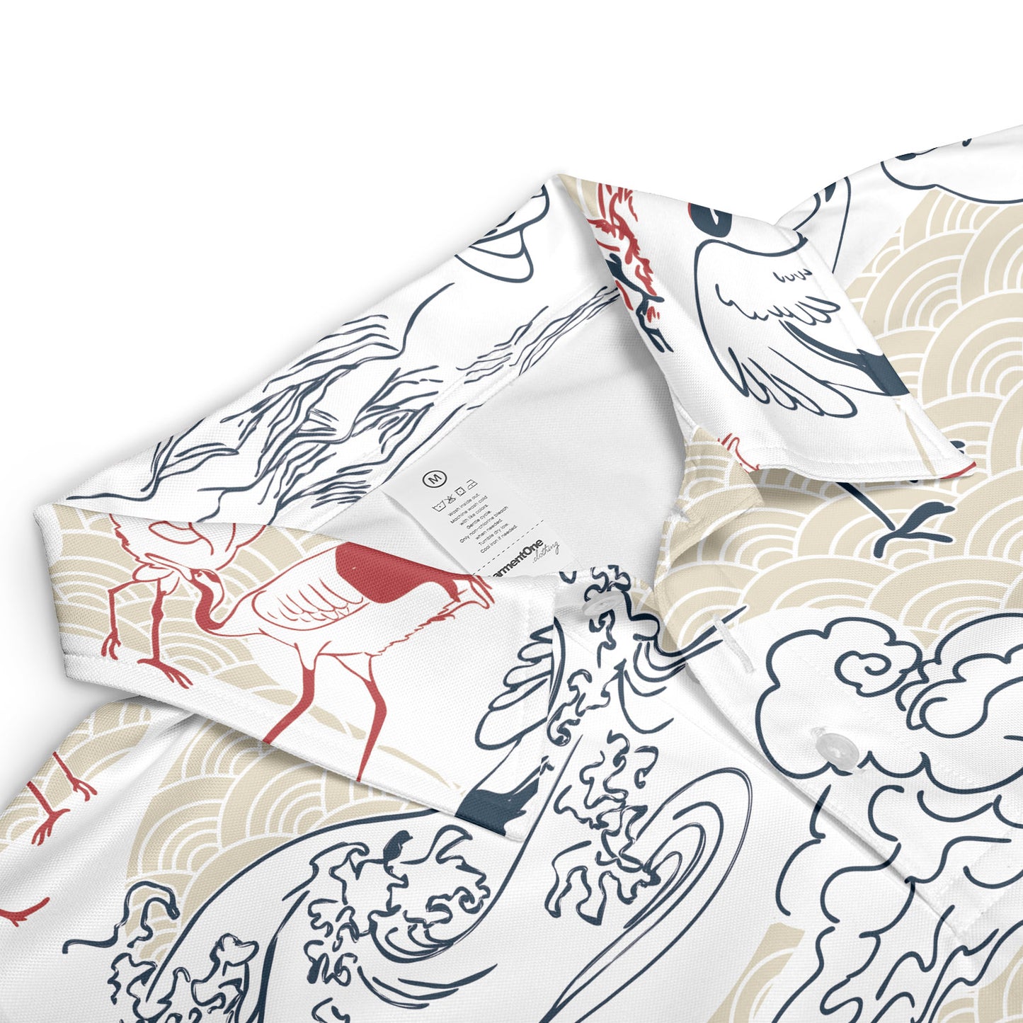 Cranes Clouds & Waves Polo Shirt