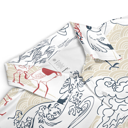 Cranes Clouds & Waves Polo Shirt