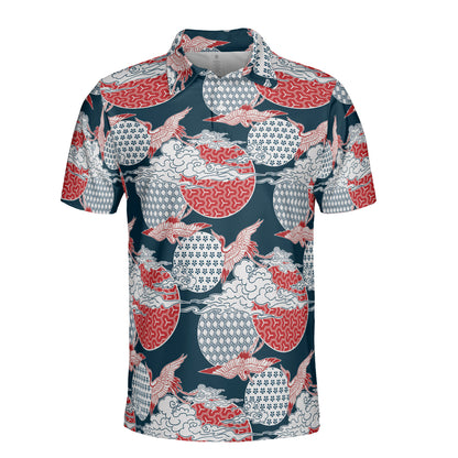 Cranes & Asian Sky Polo Shirt