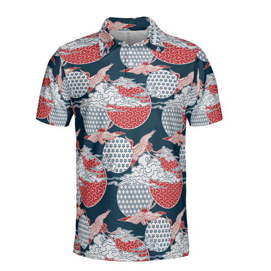 Cranes & Asian Sky Polo Shirt