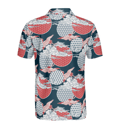 Cranes & Asian Sky Polo Shirt