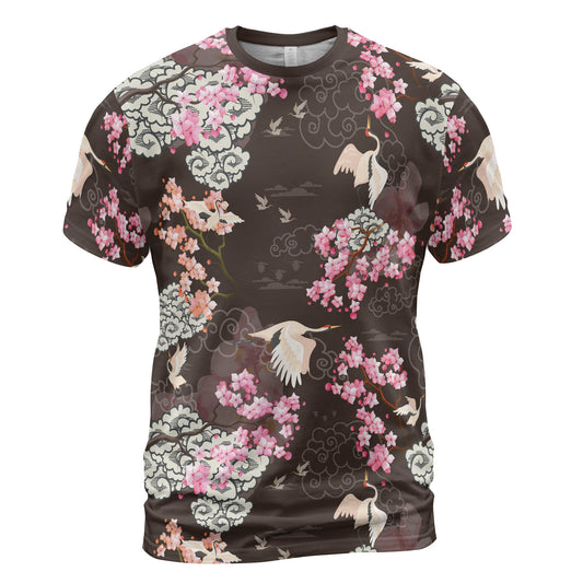 Cranes & Cherry Blossoms Comfort T-shirt