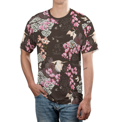 Cranes & Cherry Blossoms Comfort T-shirt