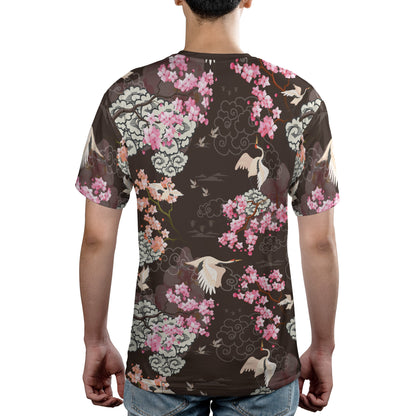 Cranes & Cherry Blossoms Comfort T-shirt