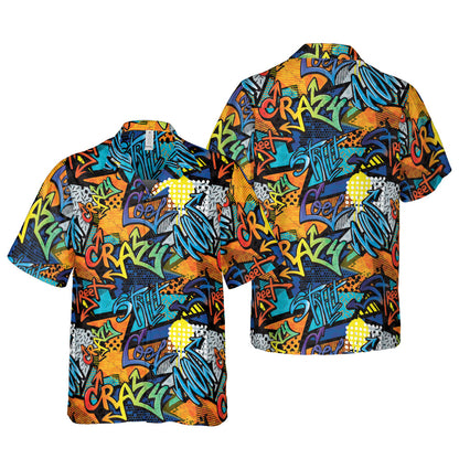 Crazy Cool Graffiti Button Up Shirt