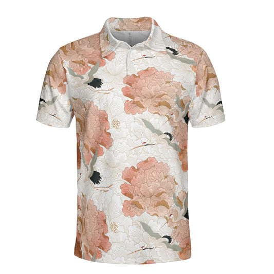 Eloquent Peony Flowers Polo Shirt