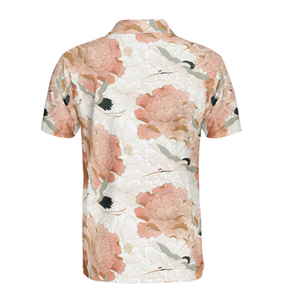 Eloquent Peony Flowers Polo Shirt