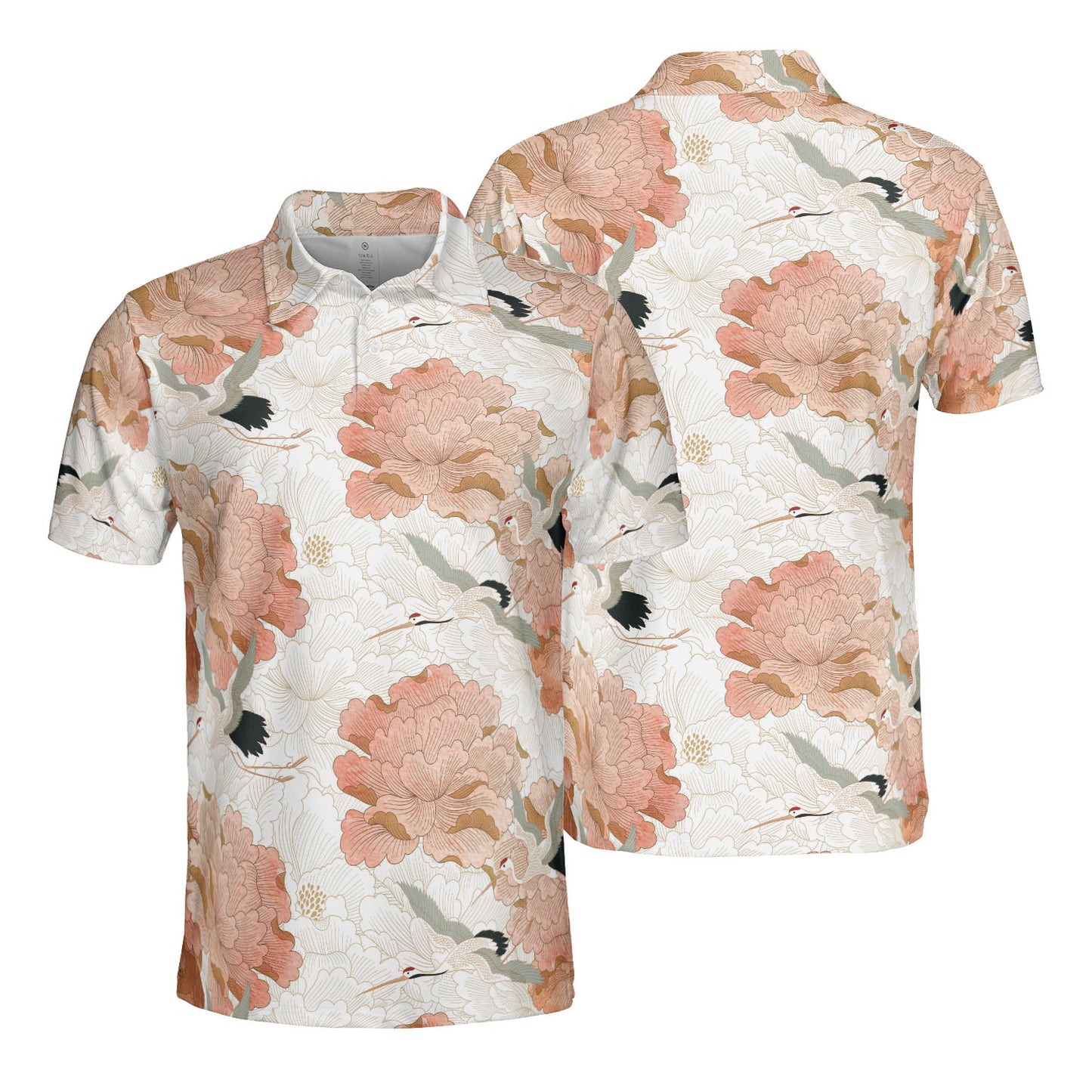 Eloquent Peony Flowers Polo Shirt