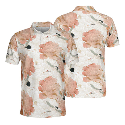 Eloquent Peony Flowers Polo Shirt