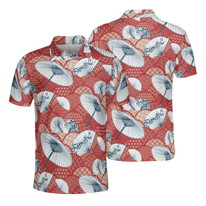 Fan Umbrella & Kimono Polo Shirt