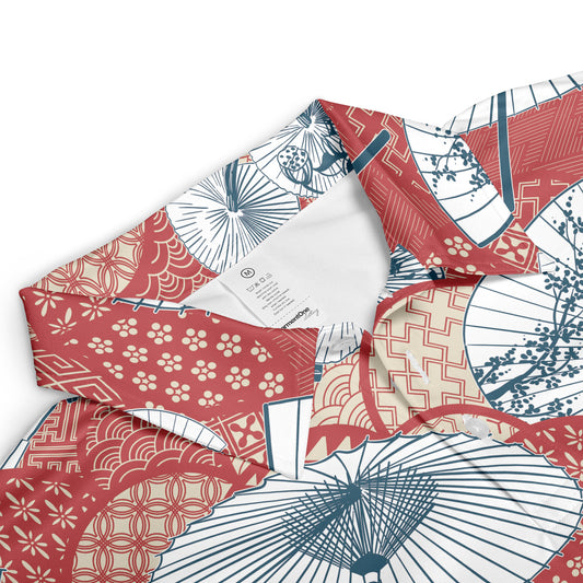 Fan Umbrella & Kimono Polo Shirt