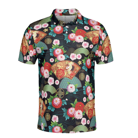 Floral Japanese Spring Polo Shirt