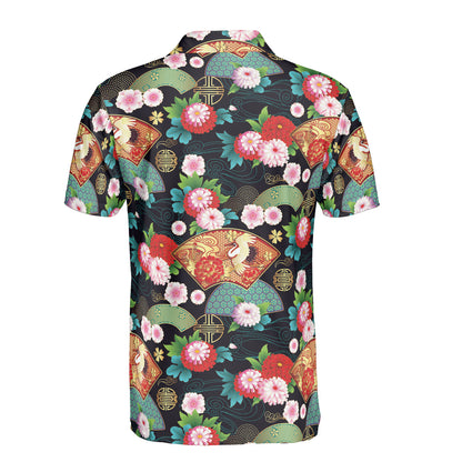 Floral Japanese Spring Polo Shirt