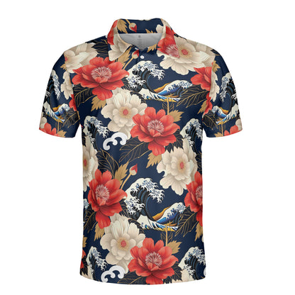 Flowers & Waves Polo Shirt