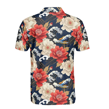Flowers & Waves Polo Shirt