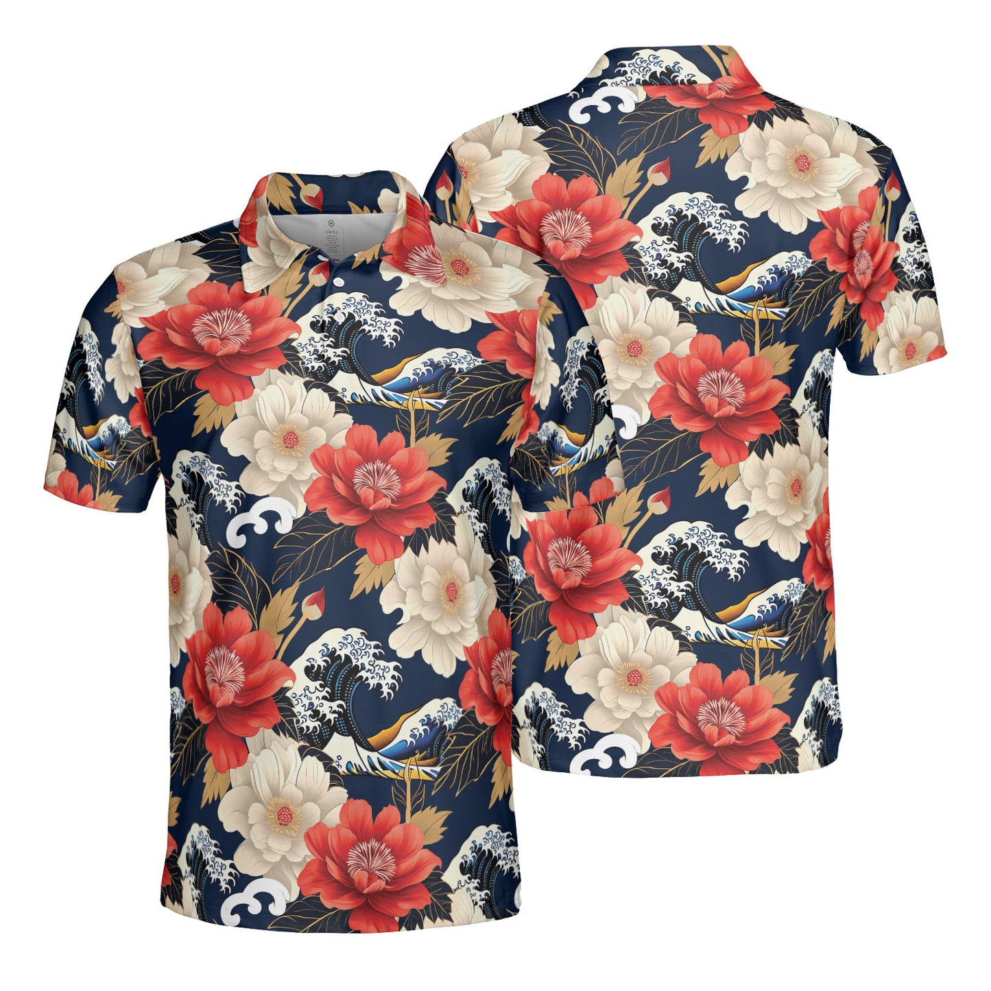 Flowers & Waves Polo Shirt