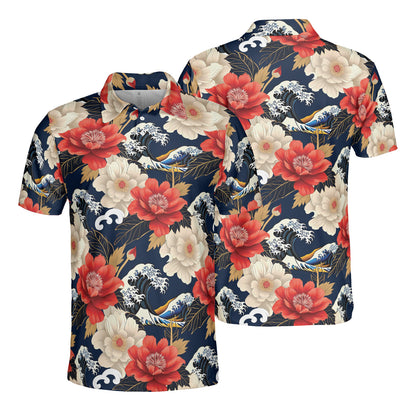 Flowers & Waves Polo Shirt