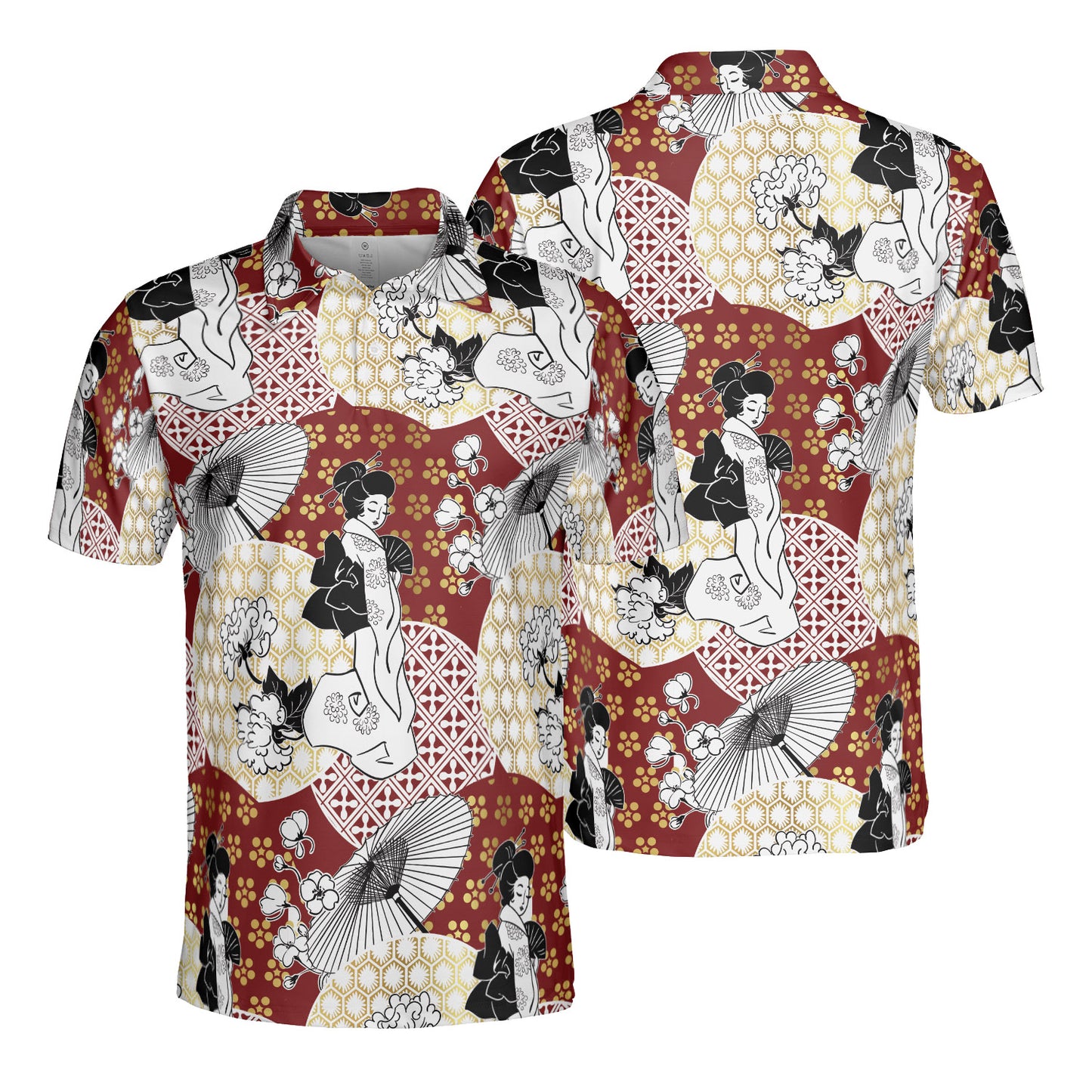 Geisha & Umbrella Polo Shirt