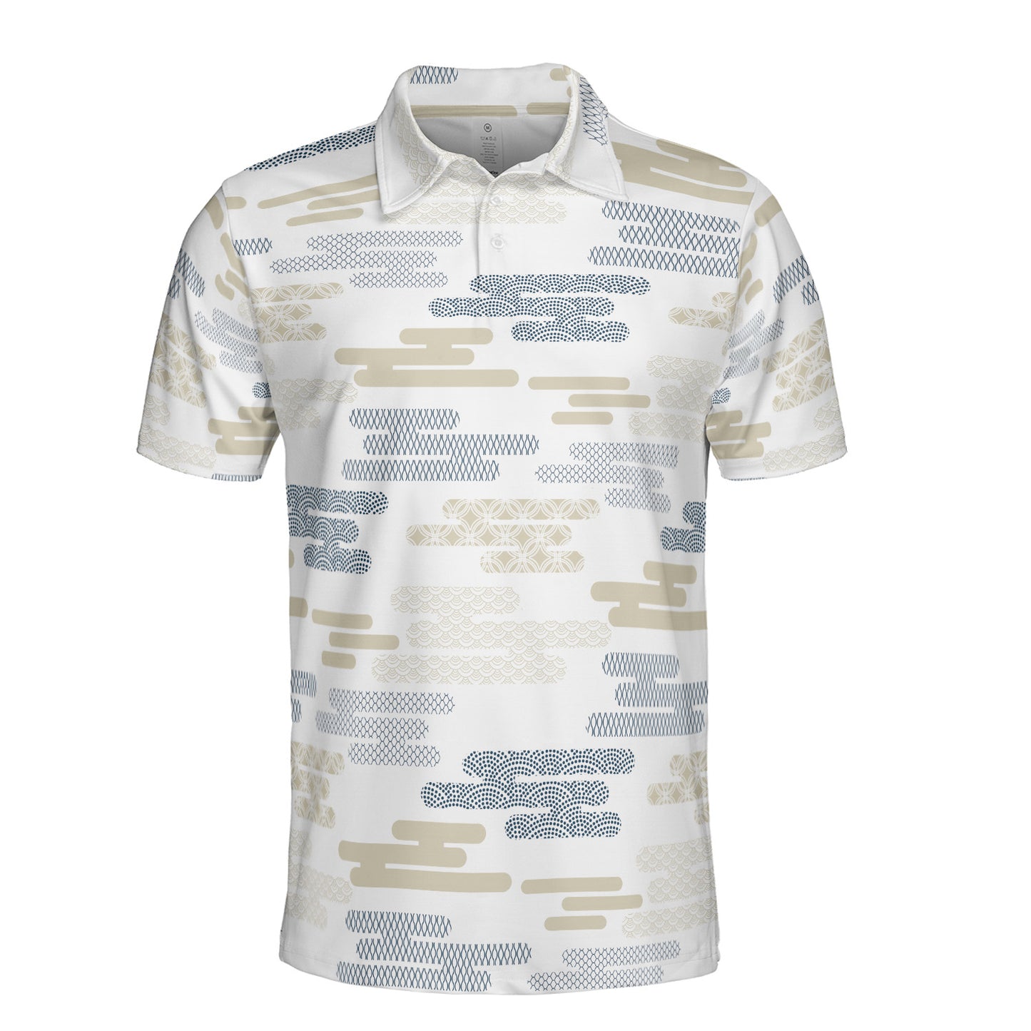 Geometric Kimono Clouds Polo Shirt