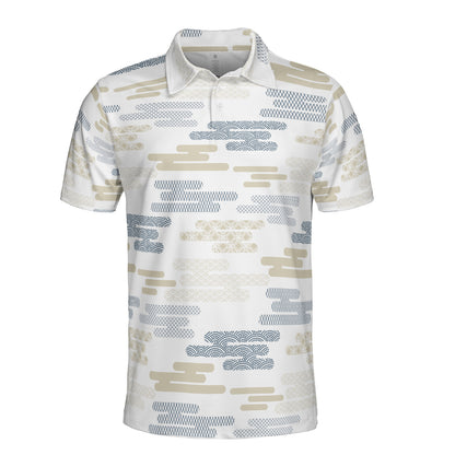 Geometric Kimono Clouds Polo Shirt