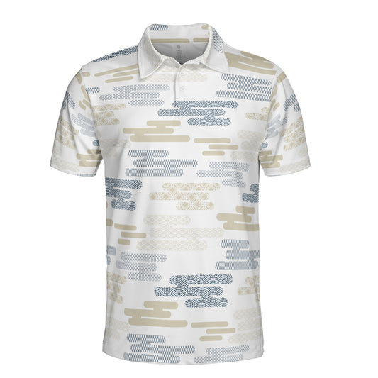 Geometric Kimono Clouds Polo Shirt
