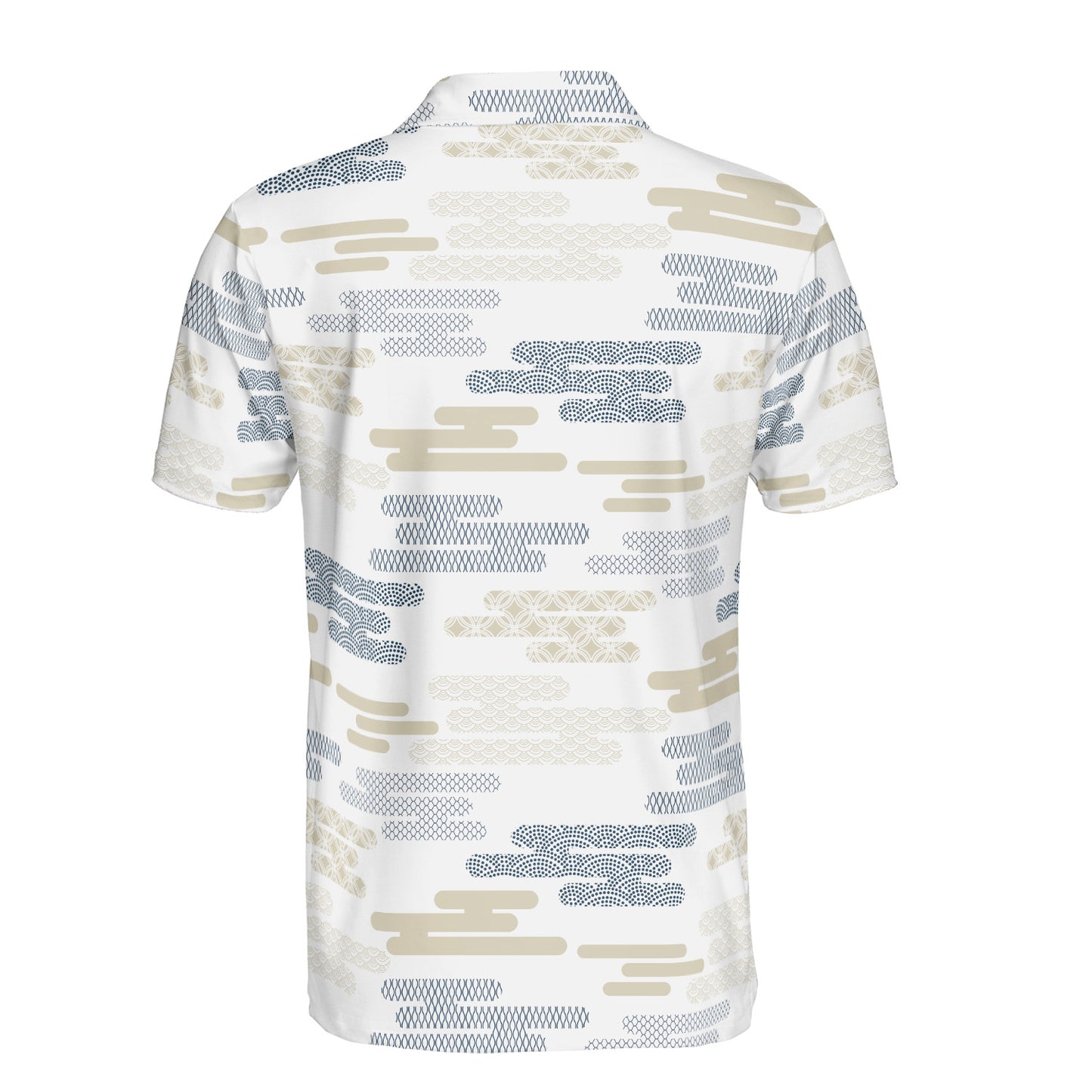 Geometric Kimono Clouds Polo Shirt